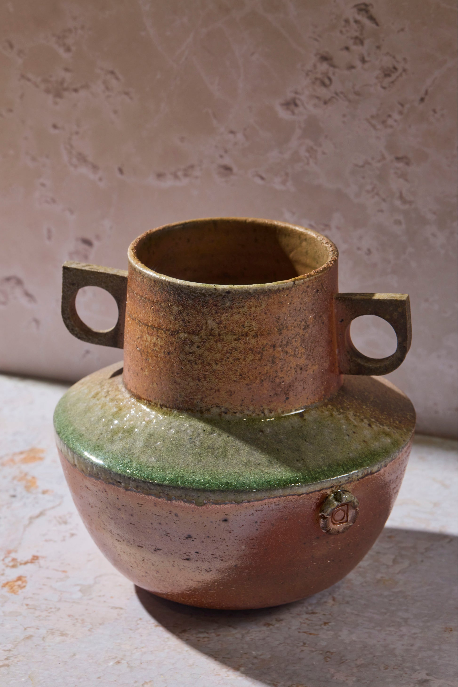 Wood / Soda Slab Handle Vase 1