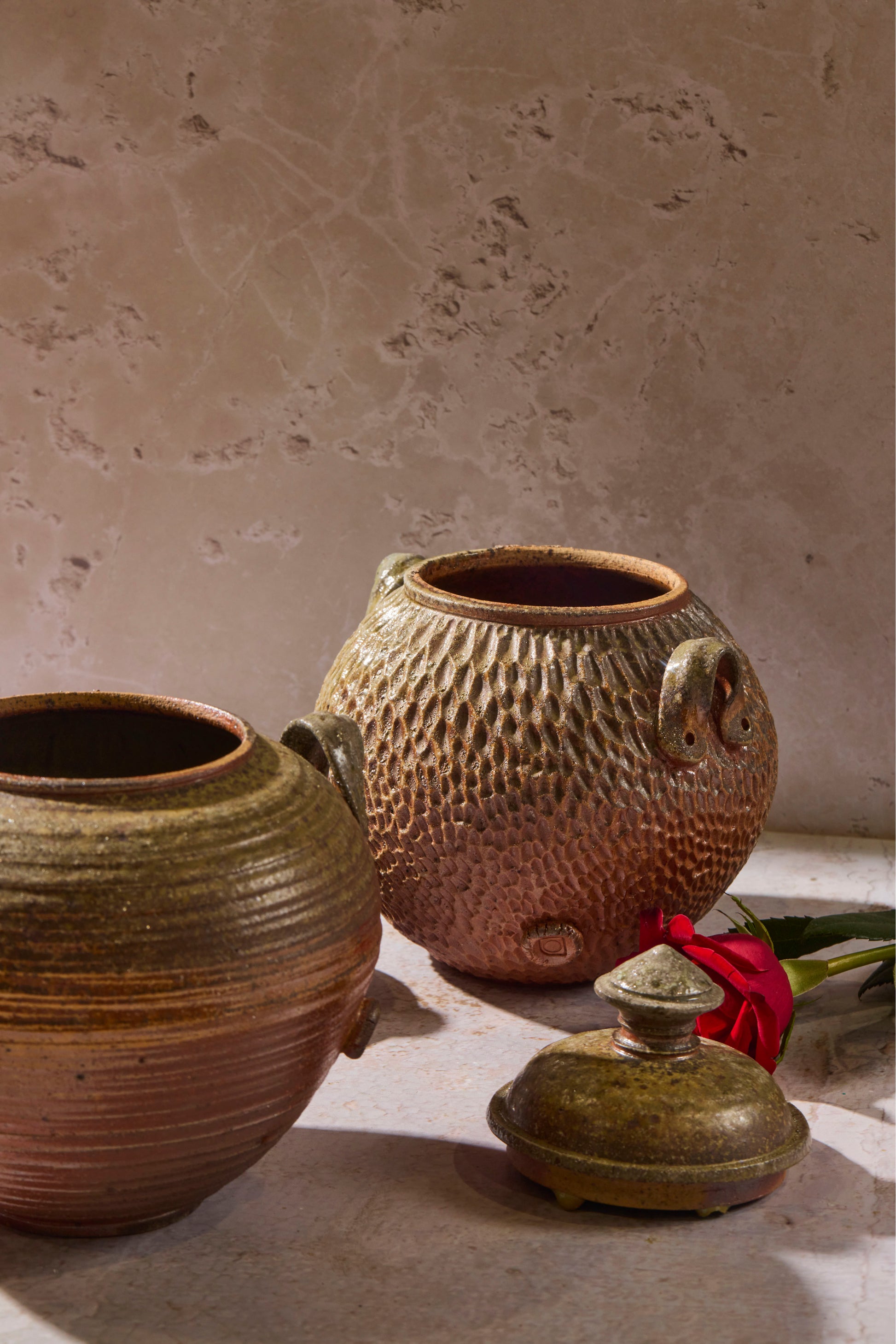 Wood / Soda Fired Carved Jar