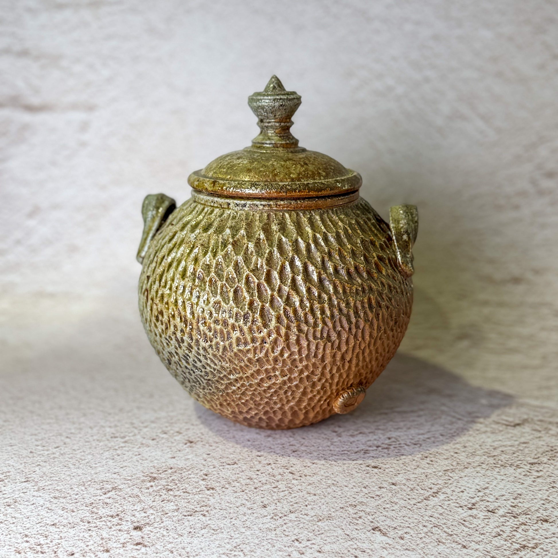 Wood / Soda Fired Carved Jar