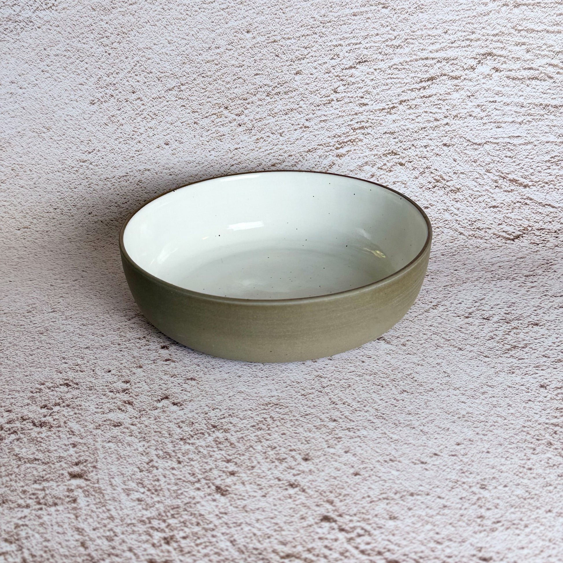 Everyday Bowl V1 - Grey Speckled Stoneware / White Gloss - *Early Test Edition*