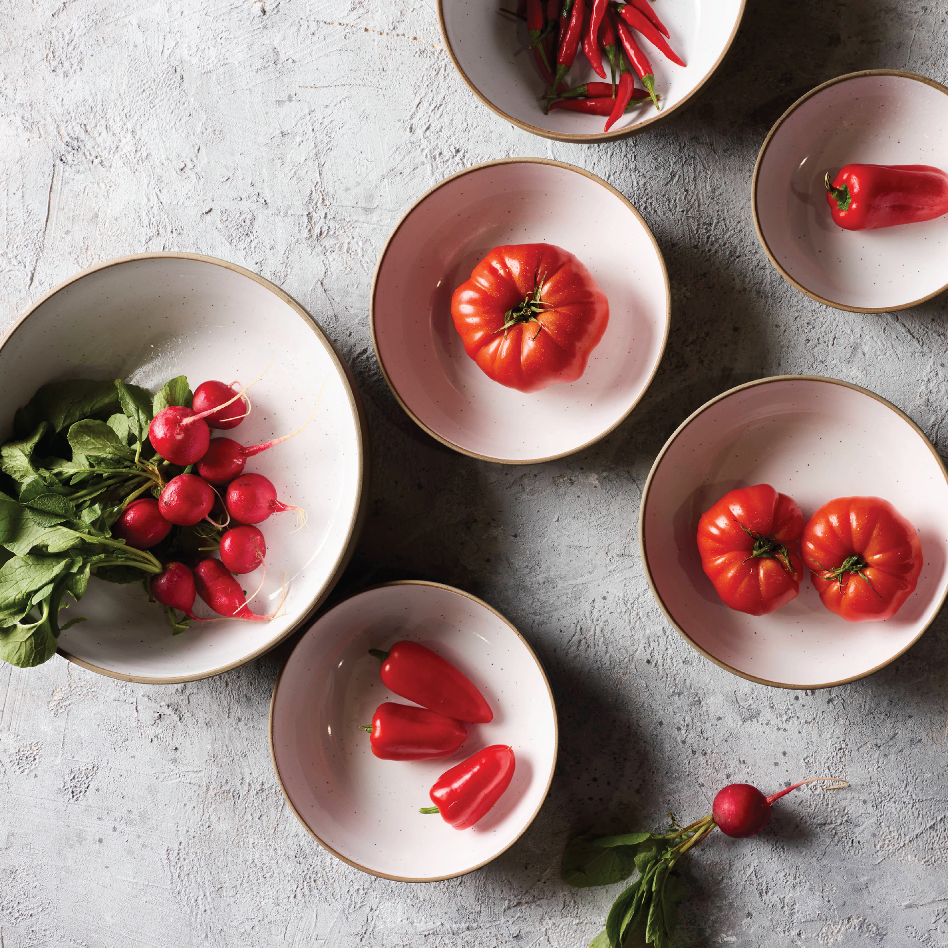 Pasta Bowl - Grey Speckled Stoneware / White Gloss