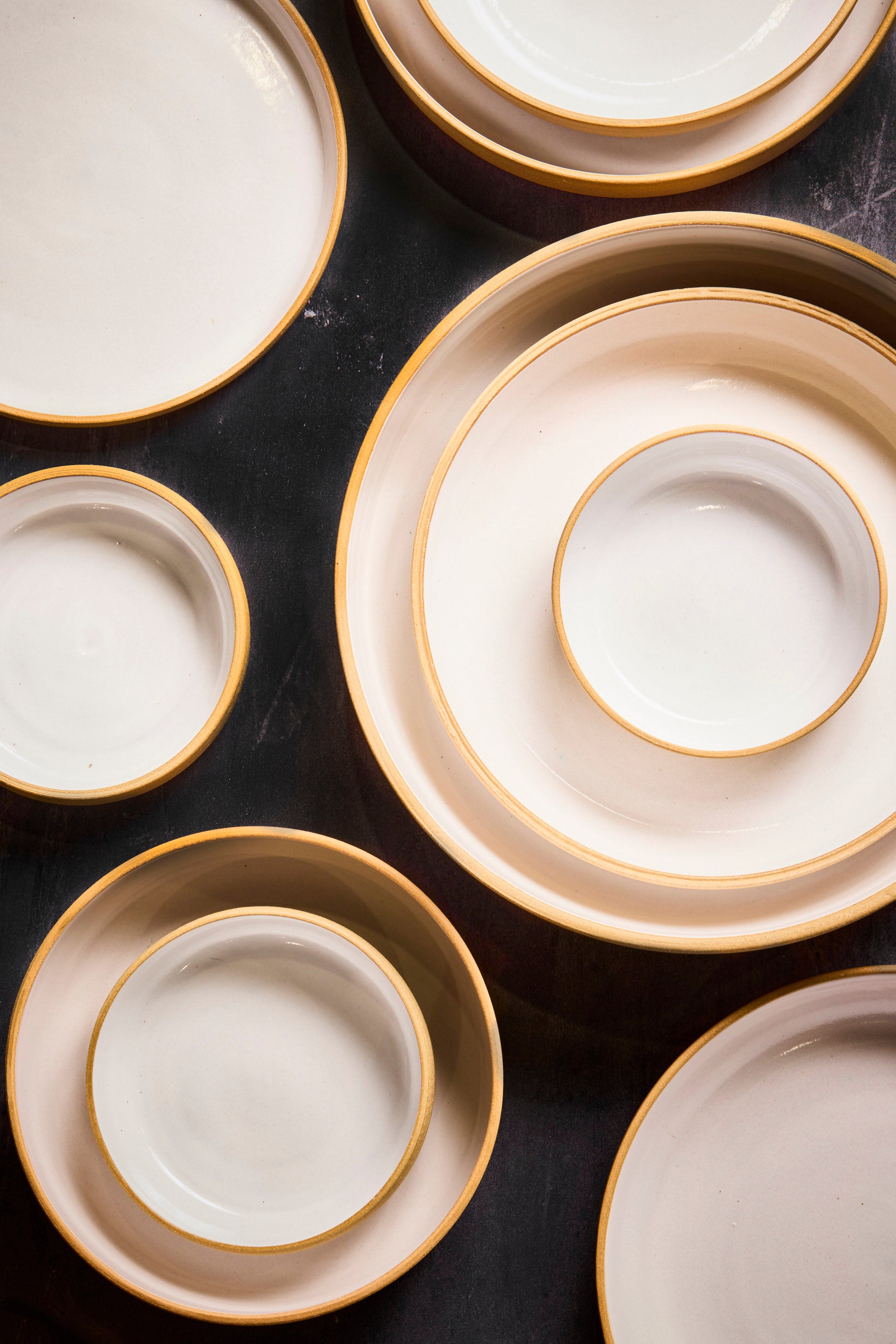 Side Plate - Warm Brown Stoneware / White Gloss